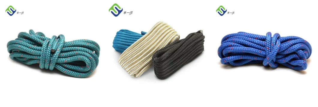 Multicolor 1/4" - 1" Corda de nylon dobrado duplo Corda de vela Corda de amarração de barco 5