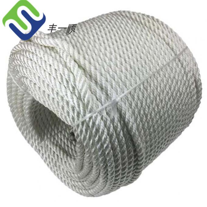 Cordel de nylon de cor branca de 32 mm de diâmetro 3 fios de corda marinha de nylon 0