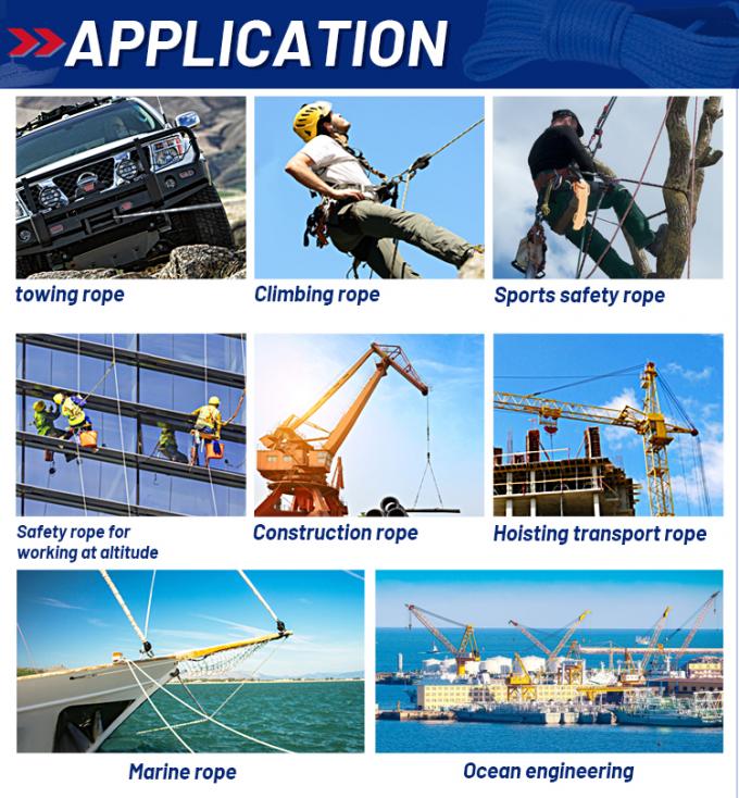 ABS homologado 12 cordas UHMWPE com cobertura de poliéster duplo trançado 32mmx500m 9
