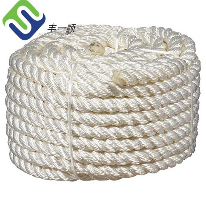 Cordel de nylon de cor branca de 32 mm de diâmetro 3 fios de corda marinha de nylon 2