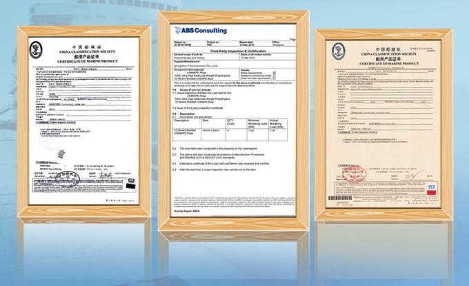 Alta resistência de 12 fios trançados UHMWPE Fibra sintética de fio de corda de 48 mm de diâmetro para reboque de navios marítimos Mooring Steel Hinge Bag 10