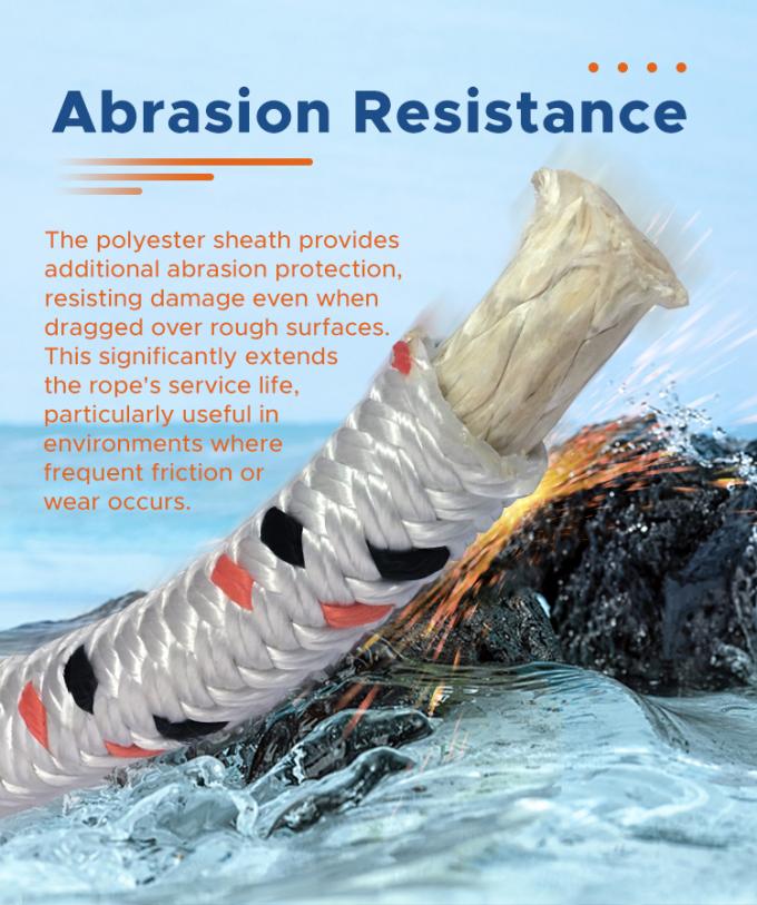 Casaco de poliéster de dupla trança de alta resistência com corda de reboque Uhmwpe 2