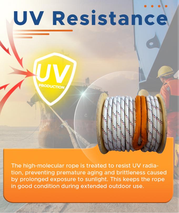 Casaco de poliéster de dupla trança de alta resistência com corda de reboque Uhmwpe 6