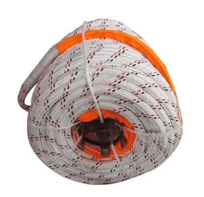 Fios de poliéster duplo trançado revestido de 12 fios UHMWPE 32 mmx220m Para engenharia naval