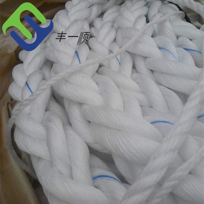 46mm polipropileno Marine Rope For Mooring Ship branca da corda de 8 PP da costa