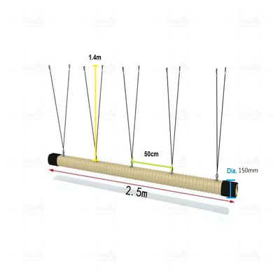 Equipamento exterior do campo de jogos da ponte de corda 120mm da suspensão do balanço da corda