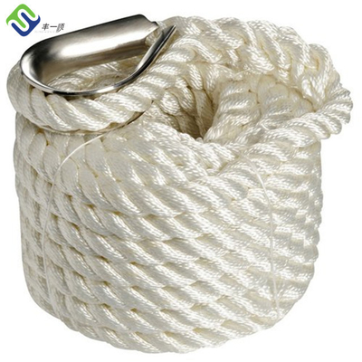 Corda de amarre marinha torcida de 3 fios de nylon de 16 mm com certificado CCS