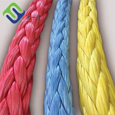 Corda UHMWPE sintético Tow Rope da costa UHMWPE do barco 12 18mm para o fuzileiro naval