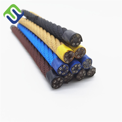 16 mm 6 fios de corda de combinação de PP com núcleo de arame de aço para rede de escalada
