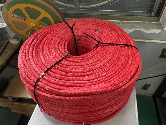 Cor Vermelha 24mmx220m 12 Filamentos UHMWPE HMPE Corda de Amarração em Espessura para Navios