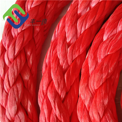 80 mm Cordeira laranja de 12 fios UHMWPE Cordeira sintética trançada