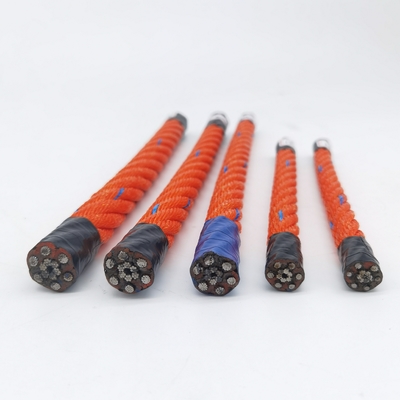 Cor laranja 18 mm cordas de arame combinado de PP para reboque de pesca
