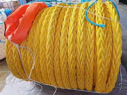 Alta resistência 10mm 12mm 12 Strand Uhmwpe Fiber Winch Braid Line Iate de corda de vela marinha