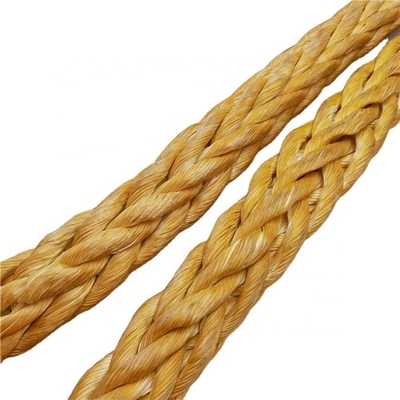 Alta resistência de 12 fios trançados UHMWPE Fibra sintética de fio de corda de 48 mm de diâmetro para reboque de navios marítimos Mooring Steel Hinge Bag