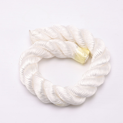 Cordel de nylon de cor branca de 32 mm de diâmetro 3 fios de corda marinha de nylon