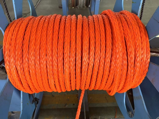 100% cordão Uhmwpe 12mm 12 fios trançados de alta resistência cordão druable guincho corda de reboque
