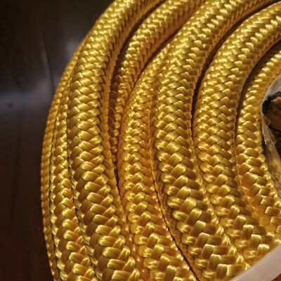 Capa de poliéster trançada dupla com núcleo de corda UHMWPE de 12 fios para amarração e ancoragem de barcos, com tamanho personalizado de 4mm-60mm