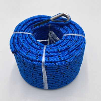 Linha de Amarração e Ancoragem de Nylon Trançada Dupla de 16 Fios, Cor Azul, Corda de 6mm-60mm, Venda Imperdível
