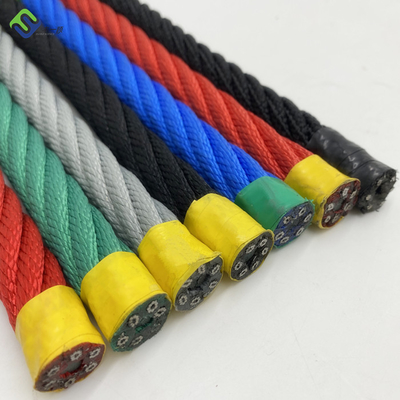 6 corda de fio do campo de jogos da corda da combinação do poliéster da costa 16mm para redes de escalada