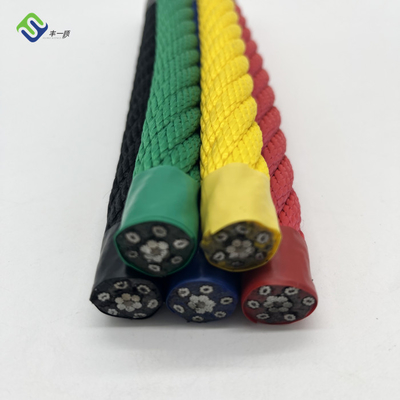 Corda colorida da combinação do campo de jogos do poliéster 16mm para a rede de escalada