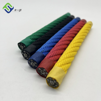 Corda colorida da combinação do campo de jogos do poliéster 16mm para a rede de escalada