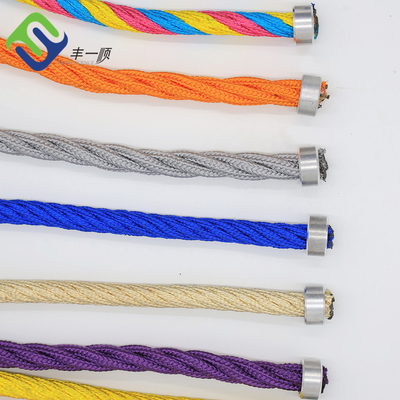 Corda de escalada 16mm da combinação da corda do equipamento do campo de jogos de 6 costas