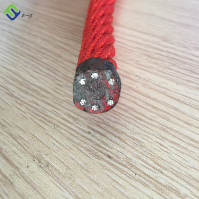 Resistente UV da corda da combinação do poliéster do campo de jogos 16mm com núcleo de aço
