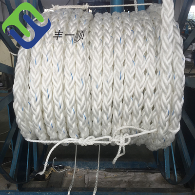 Corda de amarre marinha 8 fios trançados de fibra de PP Danline 32-88mm para navio