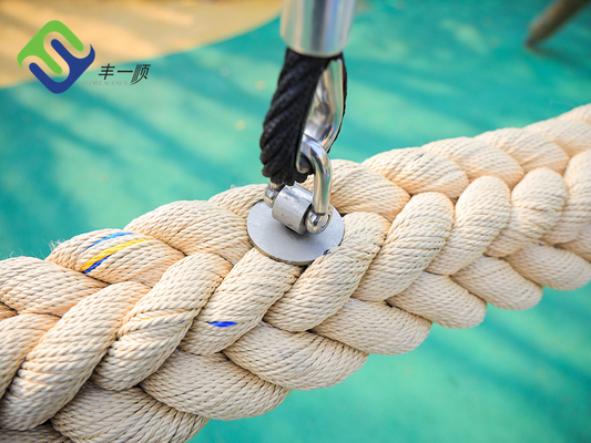 das costas naturais da cor 12 de 120mm Dia Net Playground Rope Bridge poliéster trançado