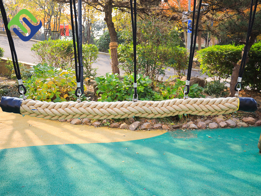 das costas naturais da cor 12 de 120mm Dia Net Playground Rope Bridge poliéster trançado