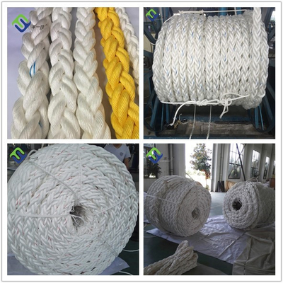 Cor branca da costa dos PP Marine Ship Mooring Rope 8 do polipropileno