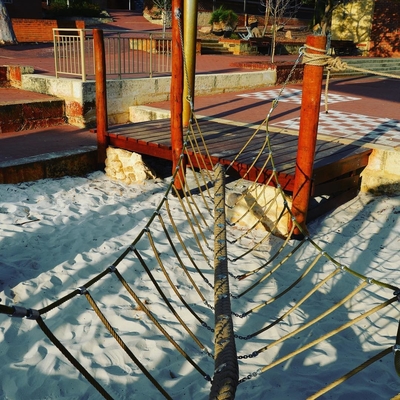 150mmx4 mede a ponte de corda do campo de jogos com corda de suspensão da combinação